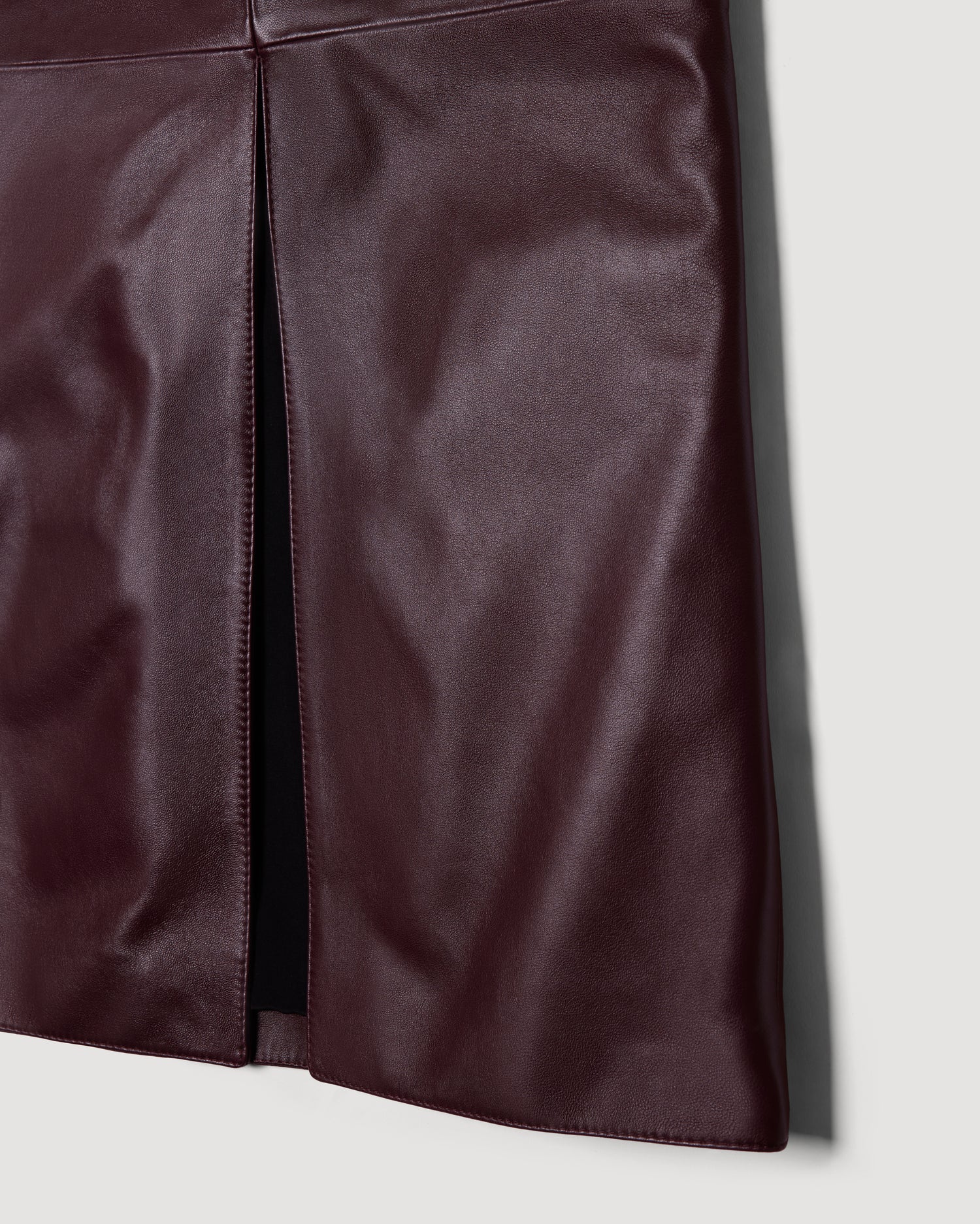 Mira Skirt in Light Weight Leather,  Plum