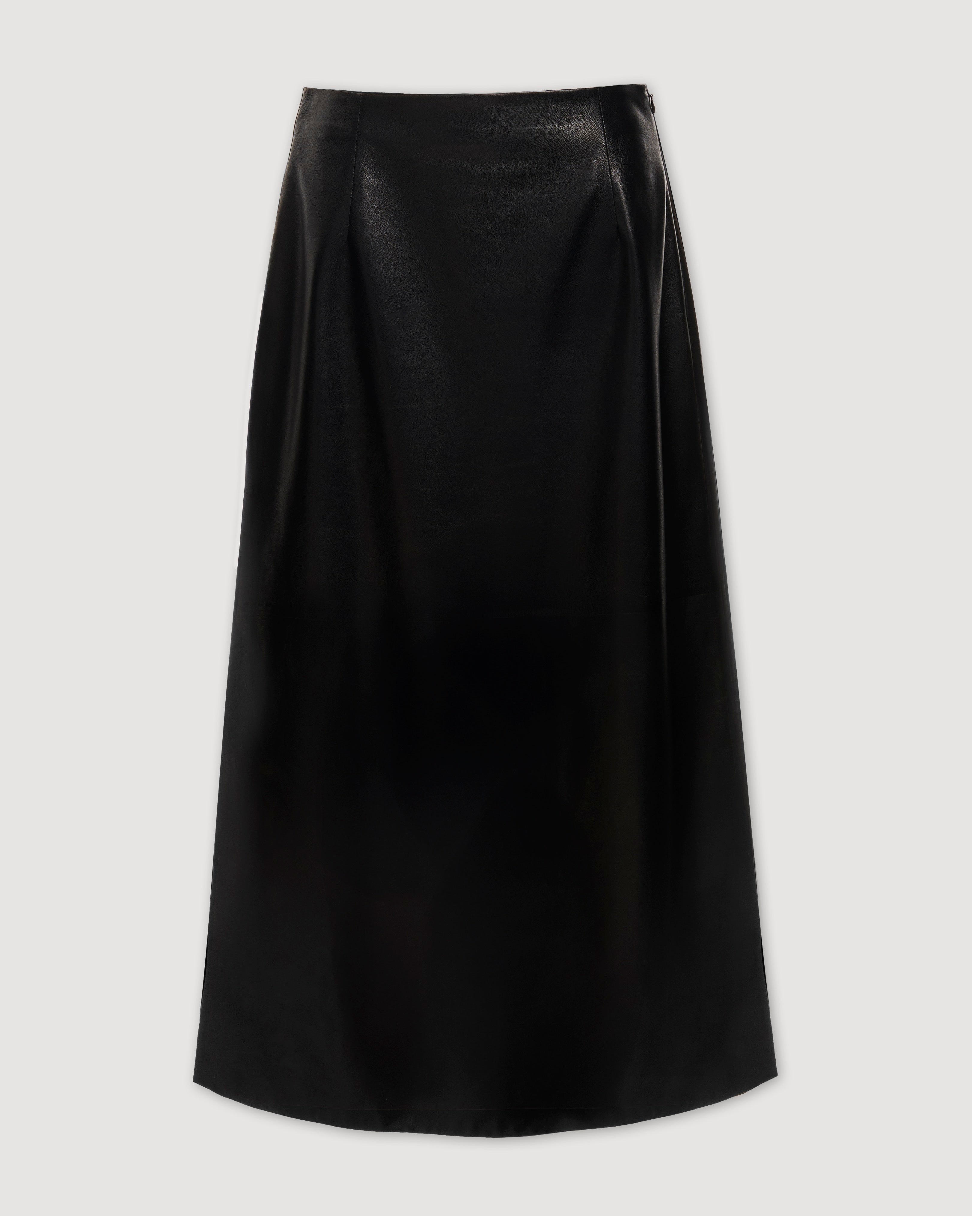Gisele Skirt in Nappa Leather, Black - Veronica De Piante