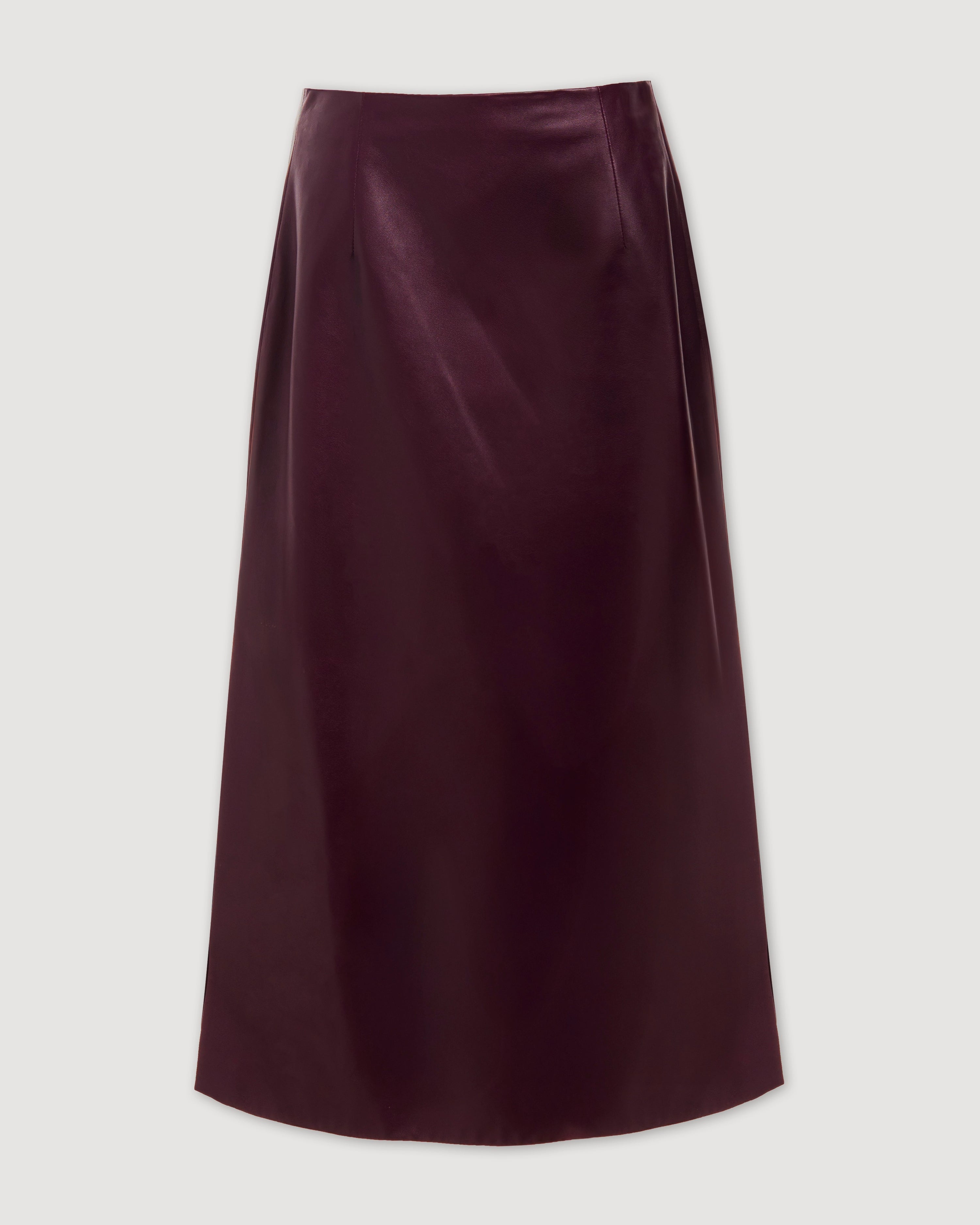 Gisele Skirt in Nappa Leather, Maroon