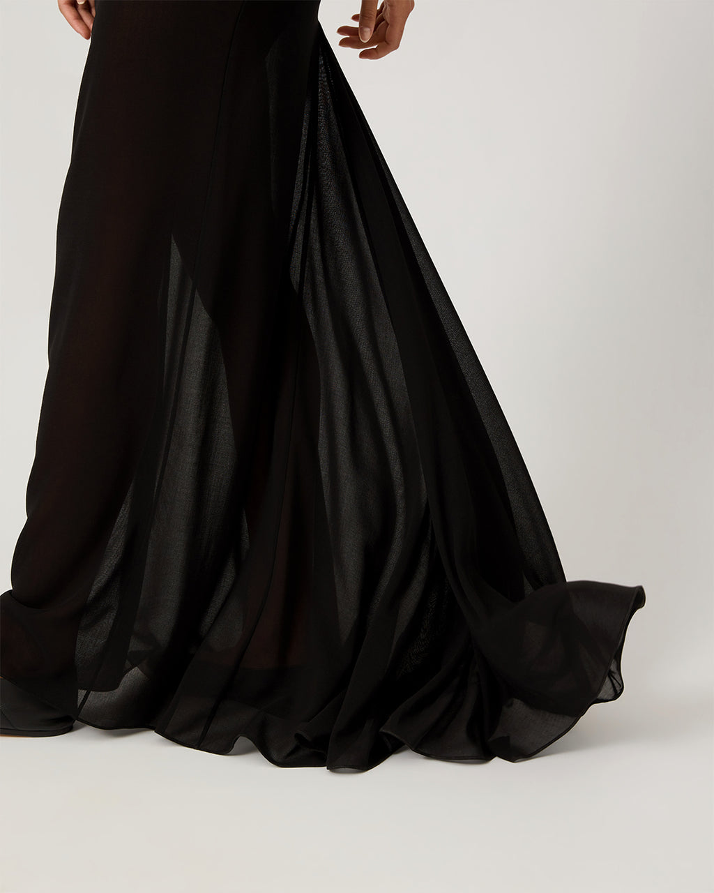 Sasha Skirt In Wool Voile, Black