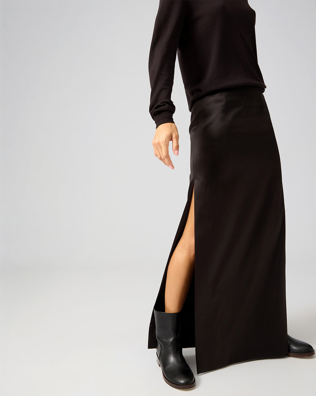 Genna Skirt In Cotton Mix, Dark Chocolate
