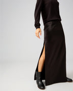 Genna Skirt In Cotton Mix, Dark Chocolate