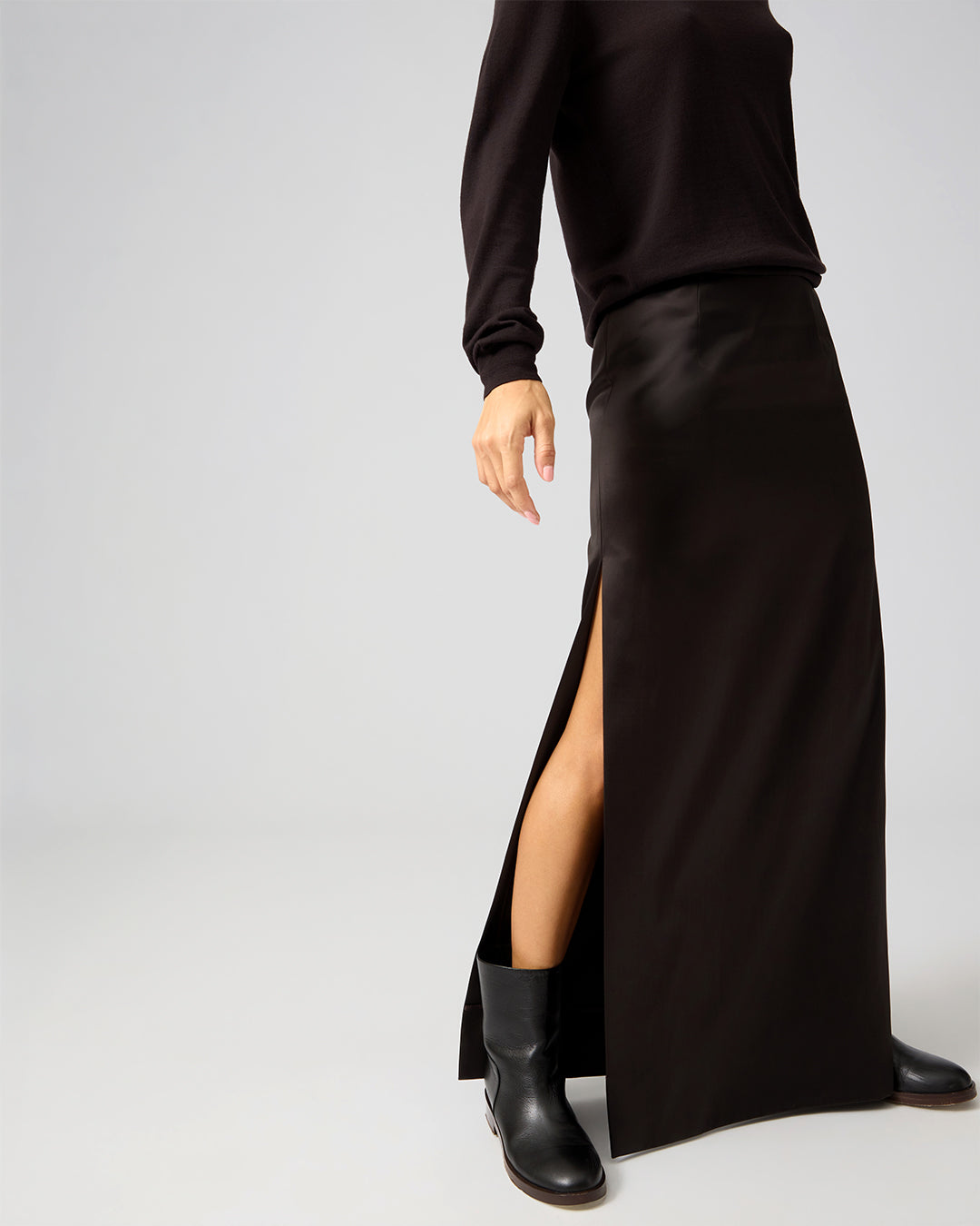 Genna Skirt In Cotton Mix, Dark Chocolate