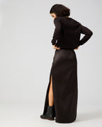 Genna Skirt In Cotton Mix, Dark Chocolate