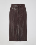 Maëlle Skirt In Leather, Chocolate