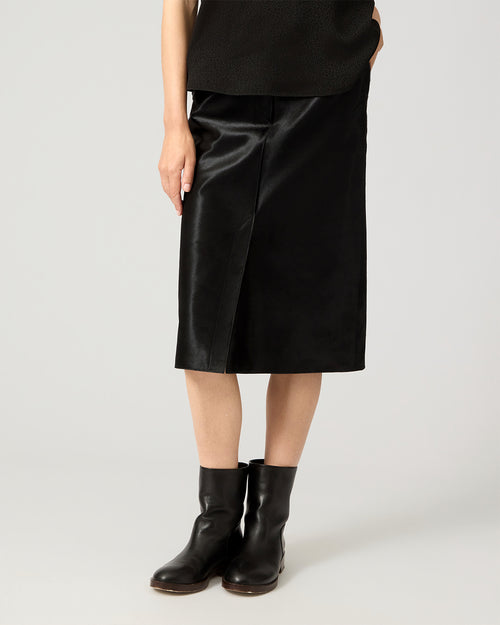 Maëlle Skirt In Calf Hair, Black
