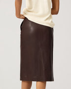 Maëlle Skirt In Leather, Chocolate