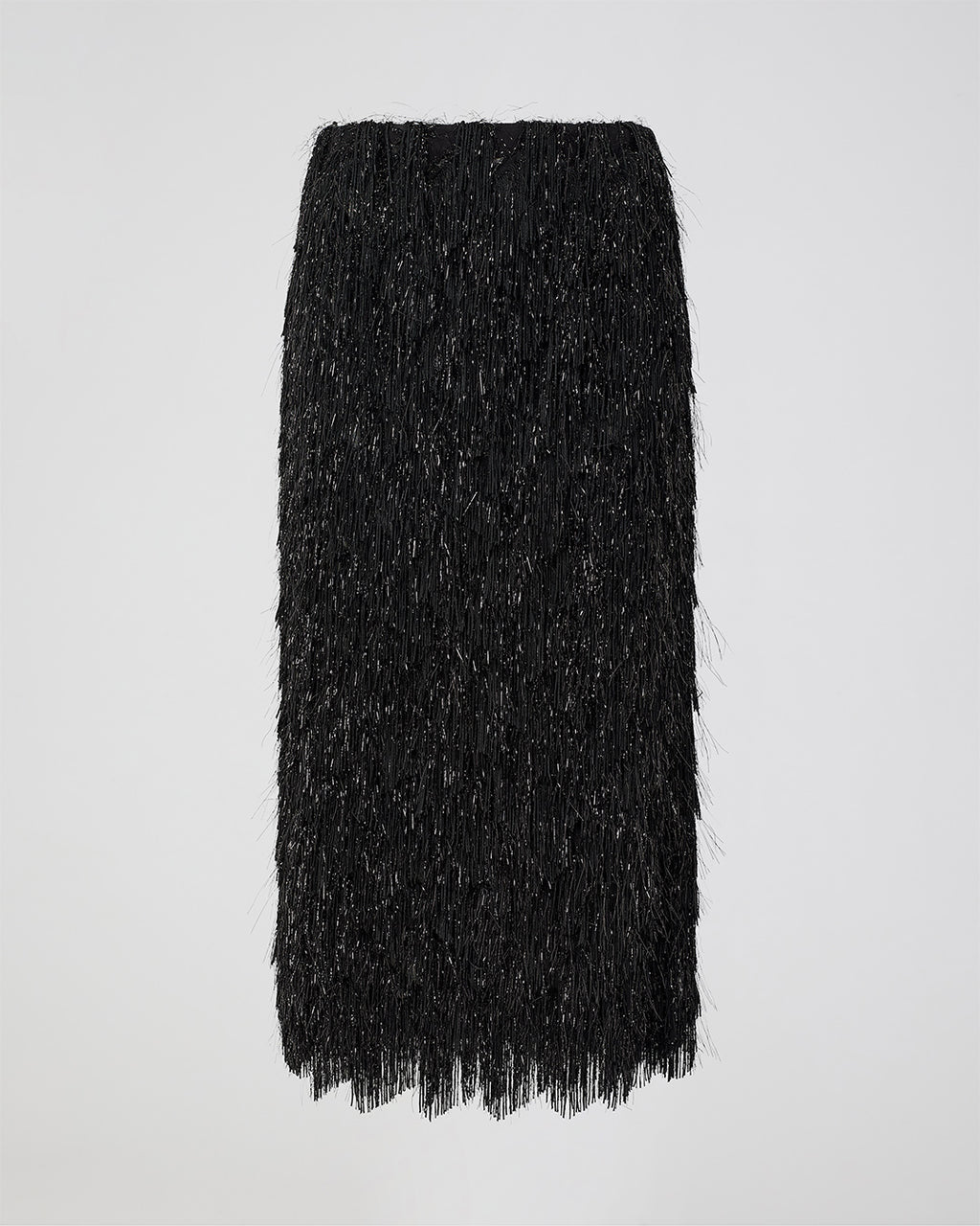 Ludo Skirt In Fringe Lurex Jacquard, Black