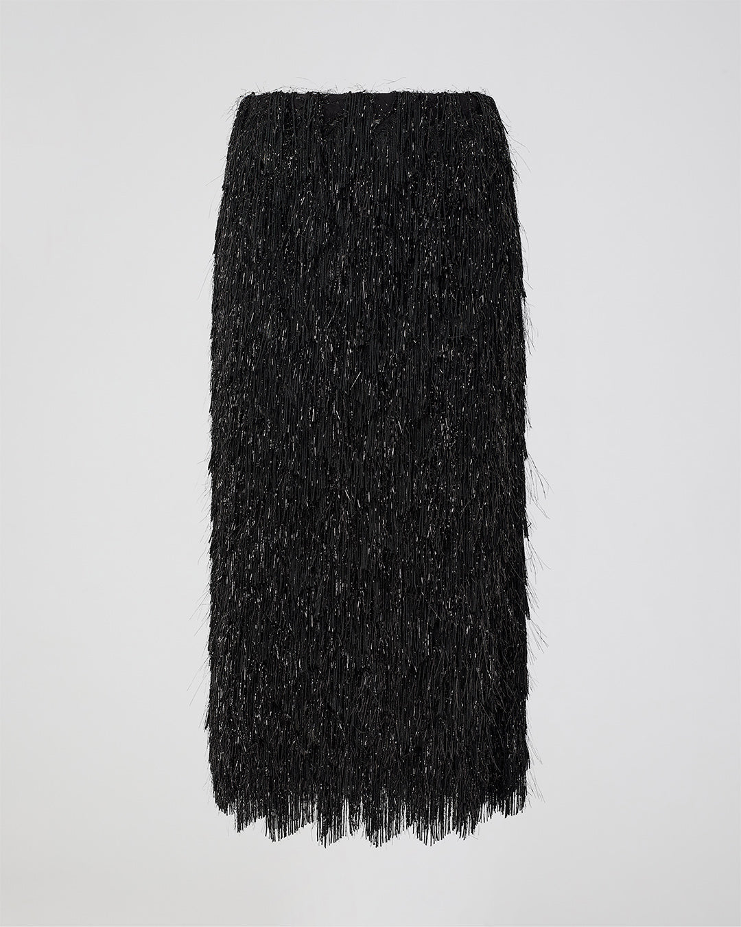Ludo Skirt In Fringe Lurex Jacquard, Black