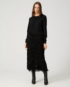 Ludo Skirt In Fringe Lurex Jacquard, Black