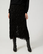 Ludo Skirt In Fringe Lurex Jacquard, Black
