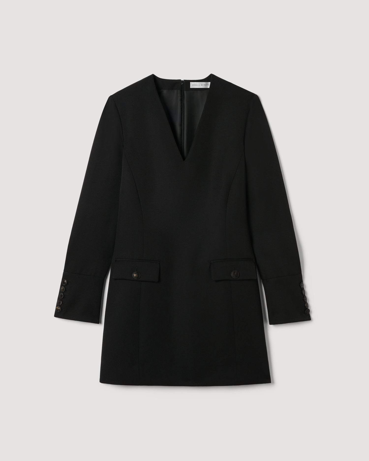 Elsie Dress in Grain de Poudre Wool,  Black