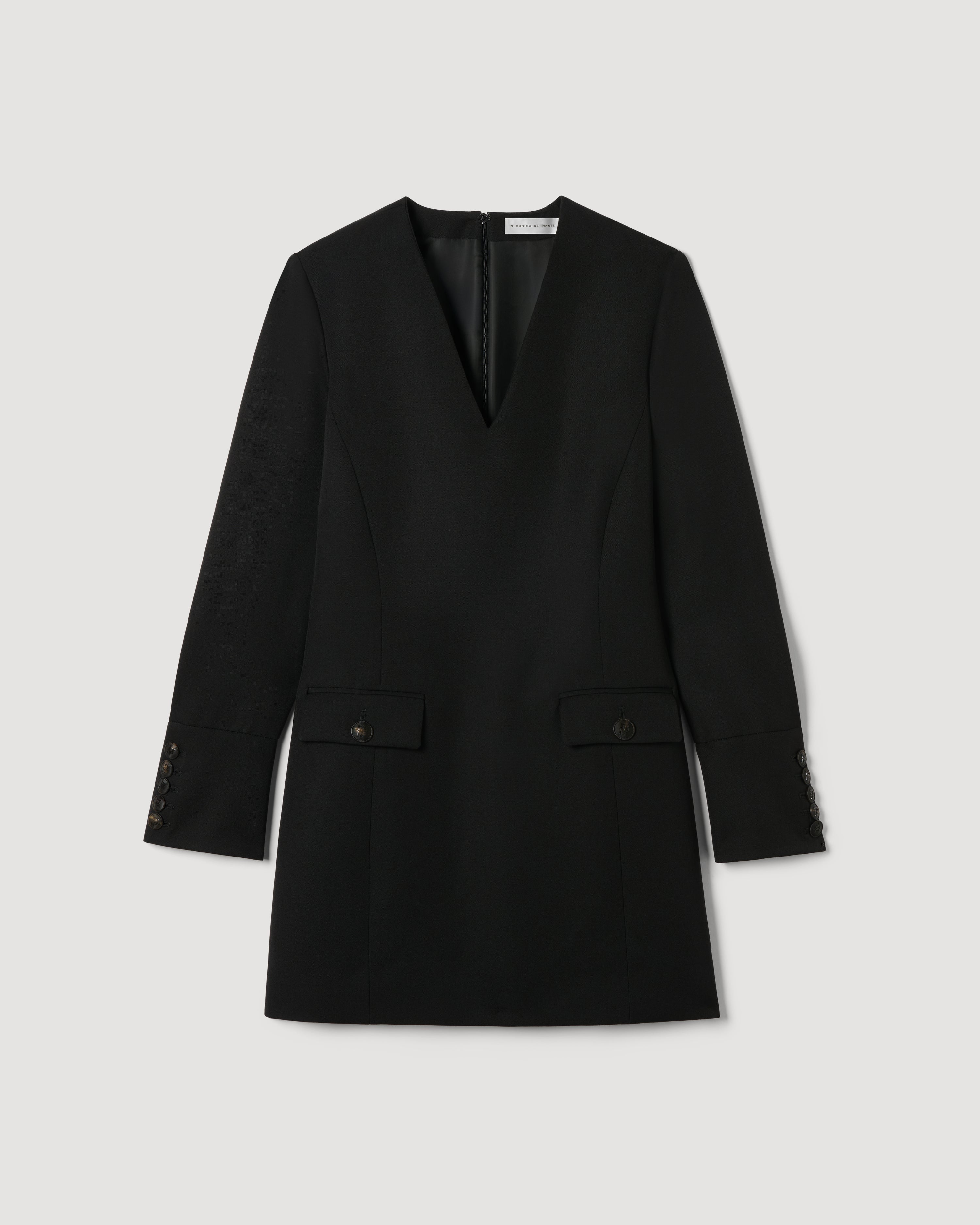 Elsie Dress in Grain de Poudre Wool,  Black