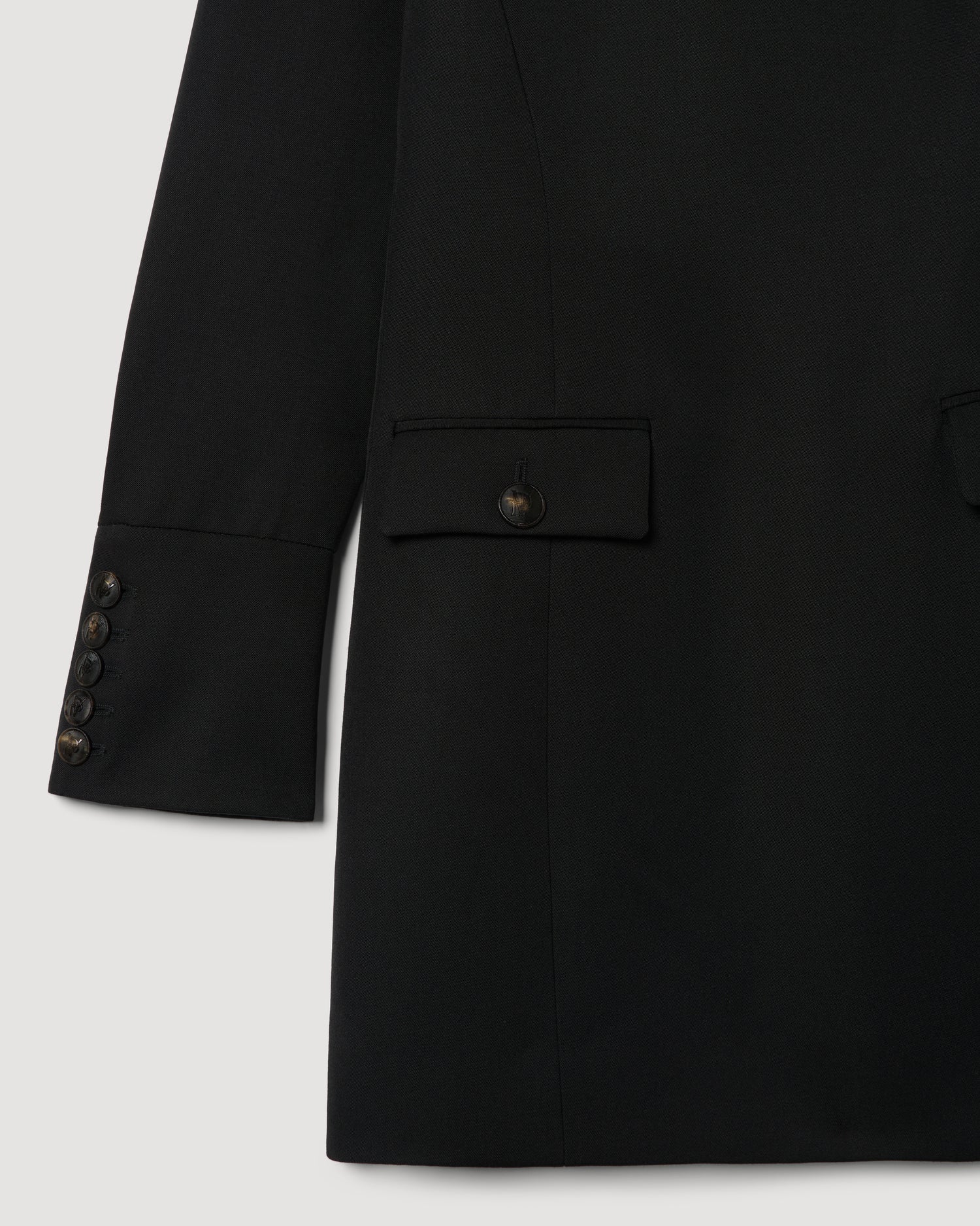 Elsie Dress in Grain de Poudre Wool,  Black