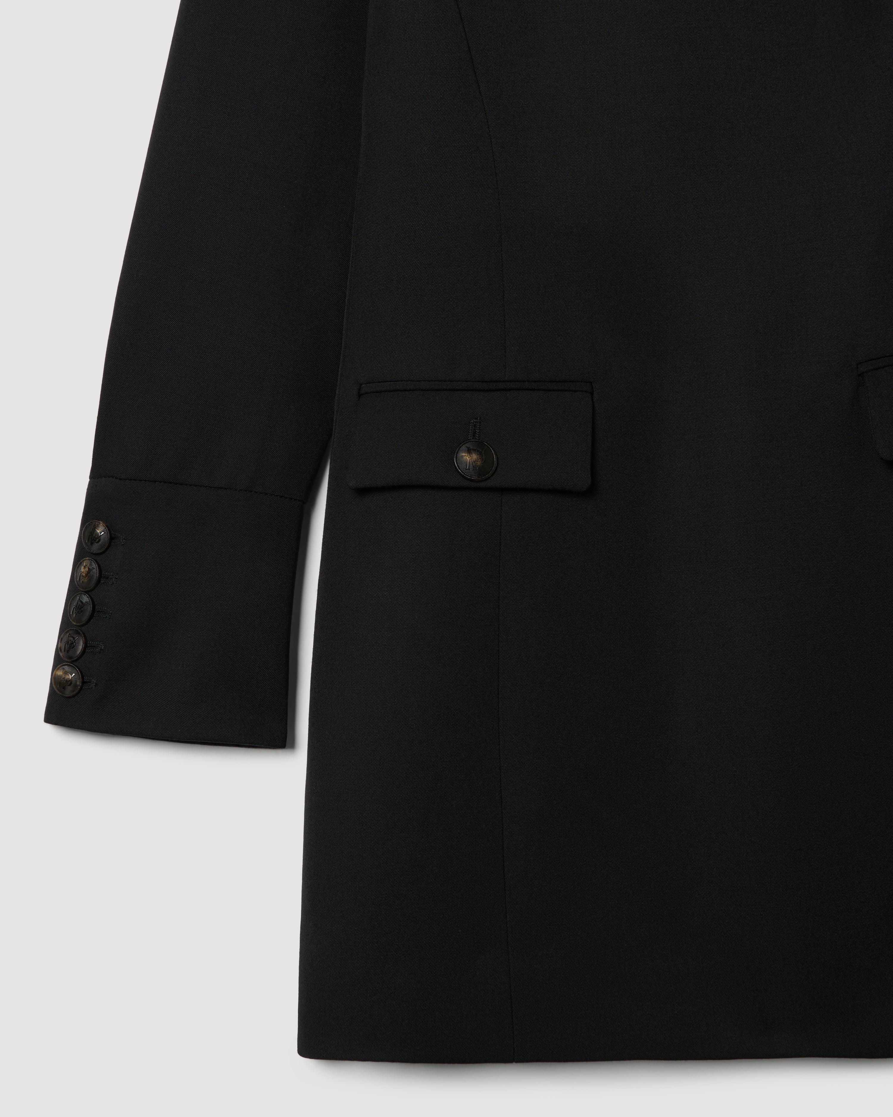 Elsie Dress in Grain de Poudre Wool,  Black