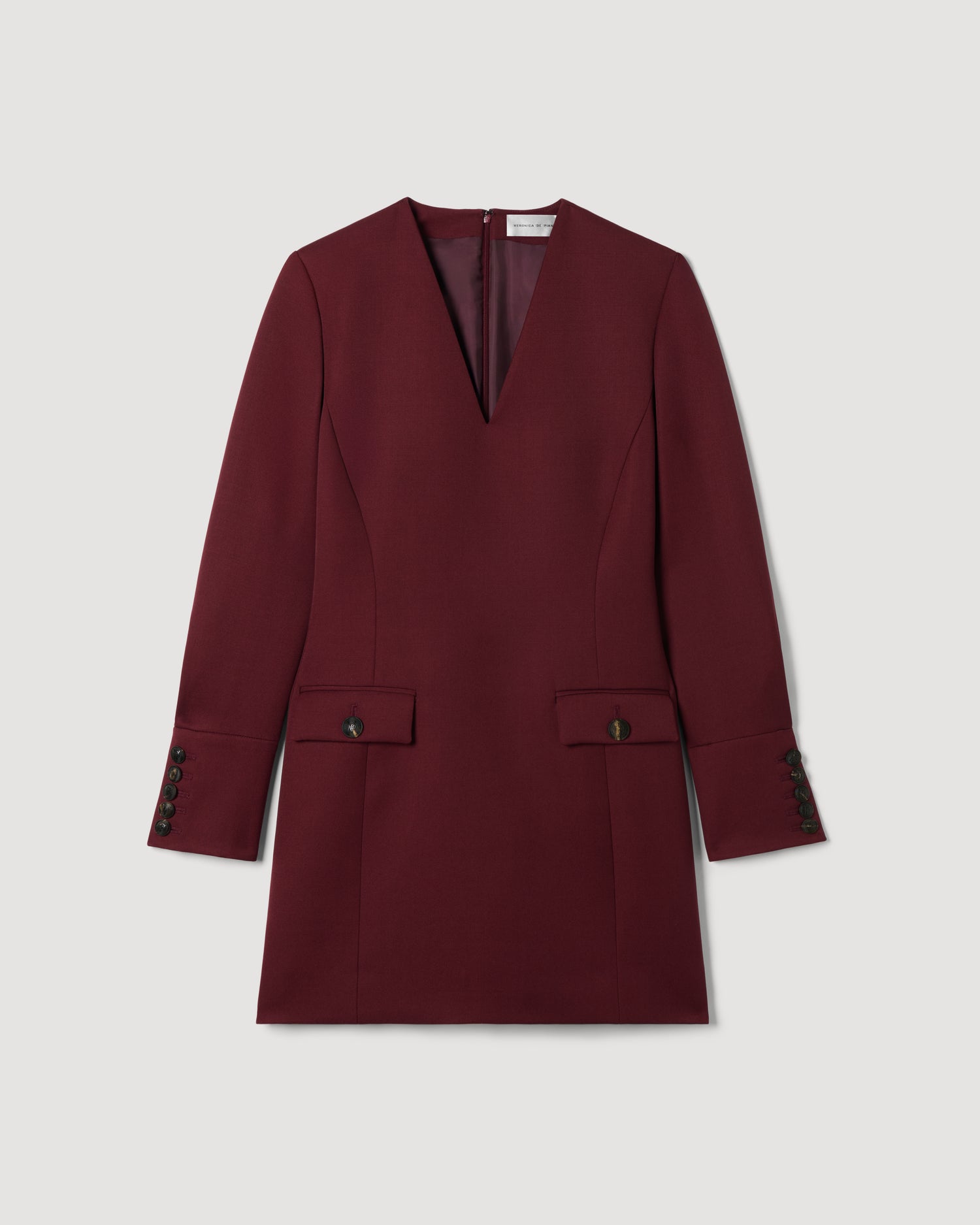 Elsie Dress in Grain de Poudre Wool,  Garnet