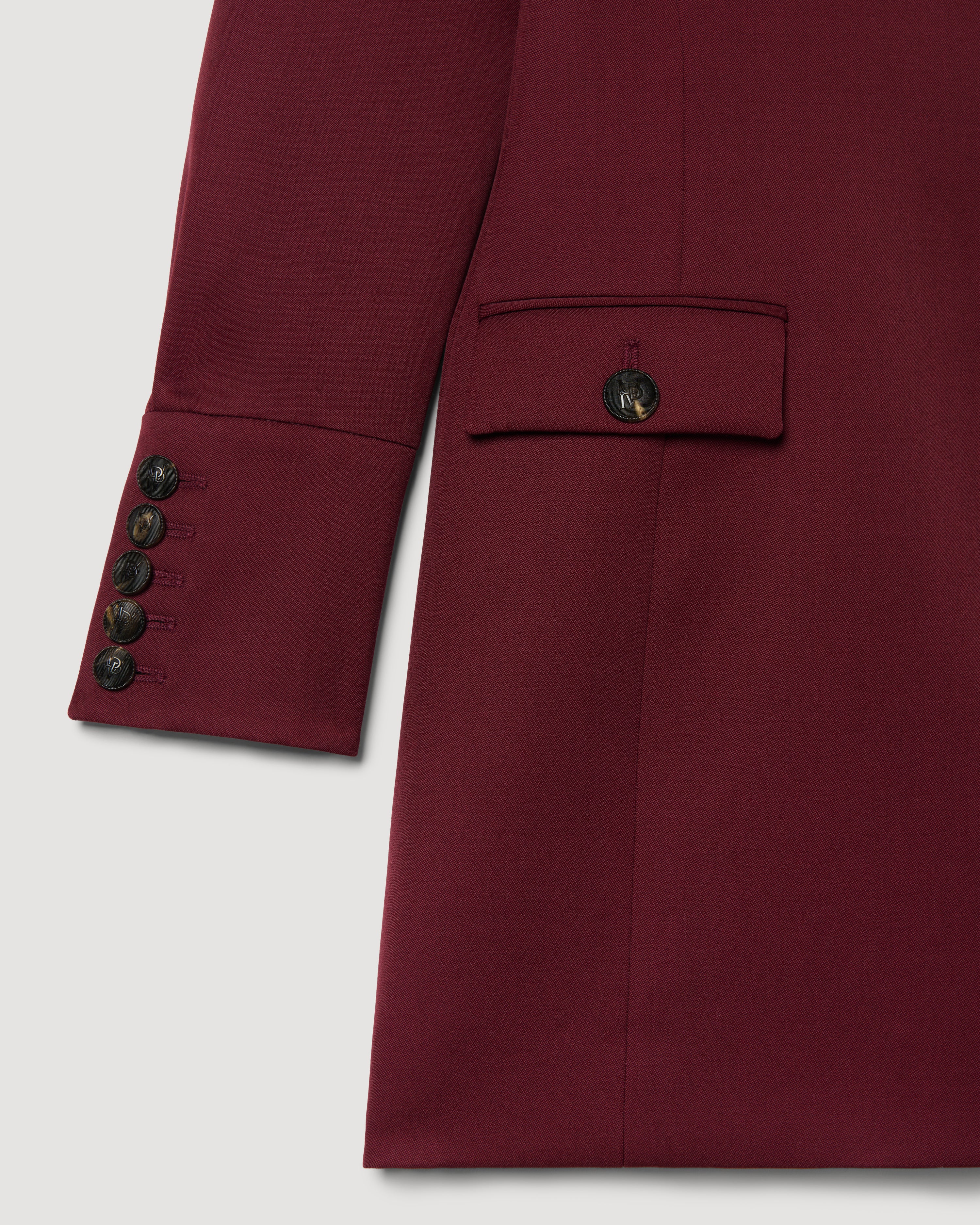 Elsie Dress in Grain de Poudre Wool,  Garnet