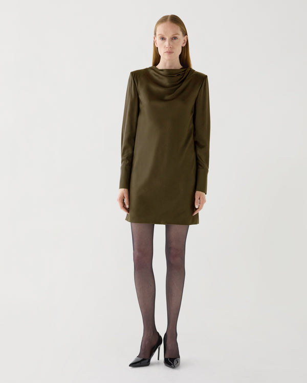 Amal Dress in Stretch Silk, Olive 36 / Olive Amal Dress in Stretch Silk, Olive 36 / Olive
