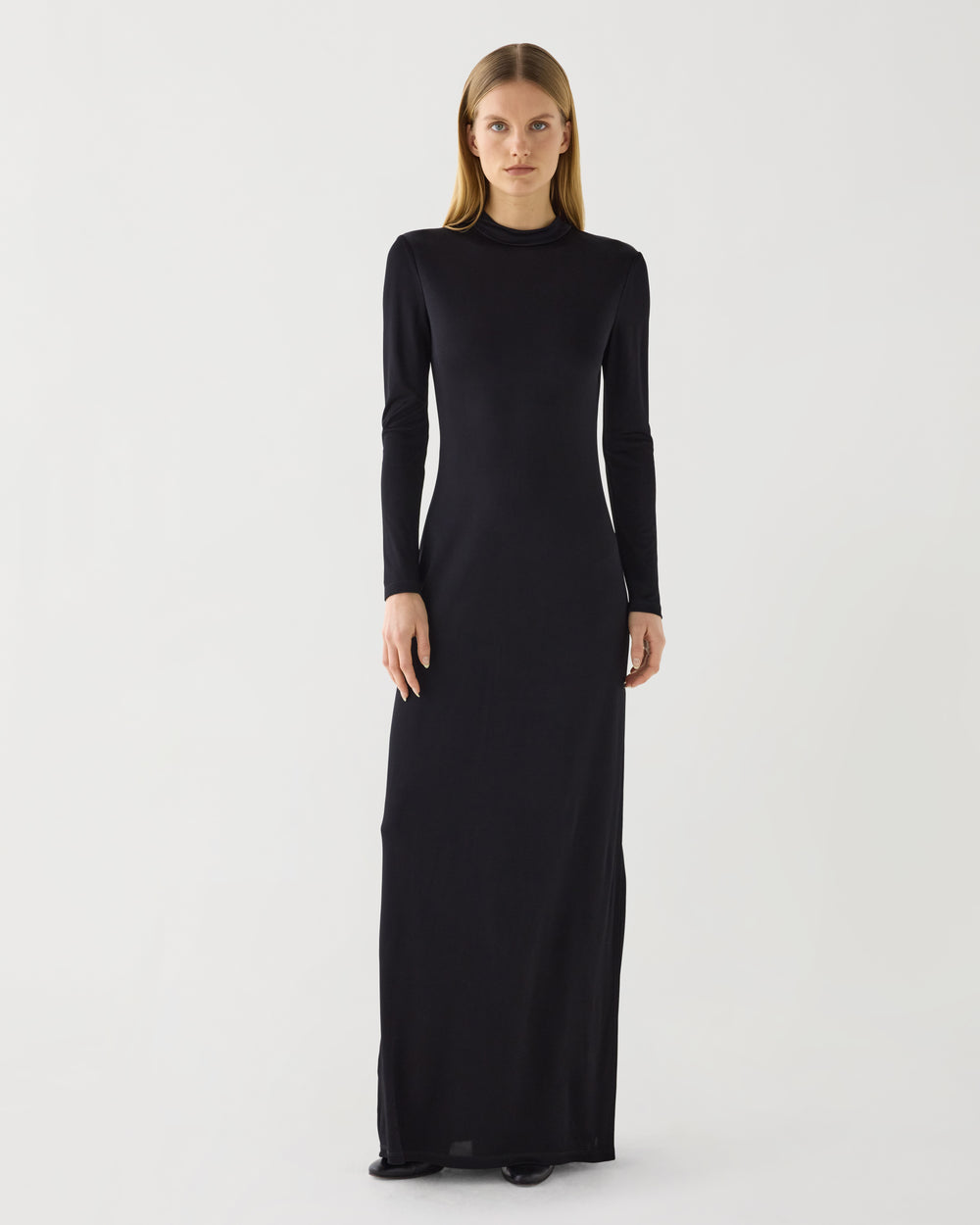 Catalina Dress in Compact Jersey,  Black