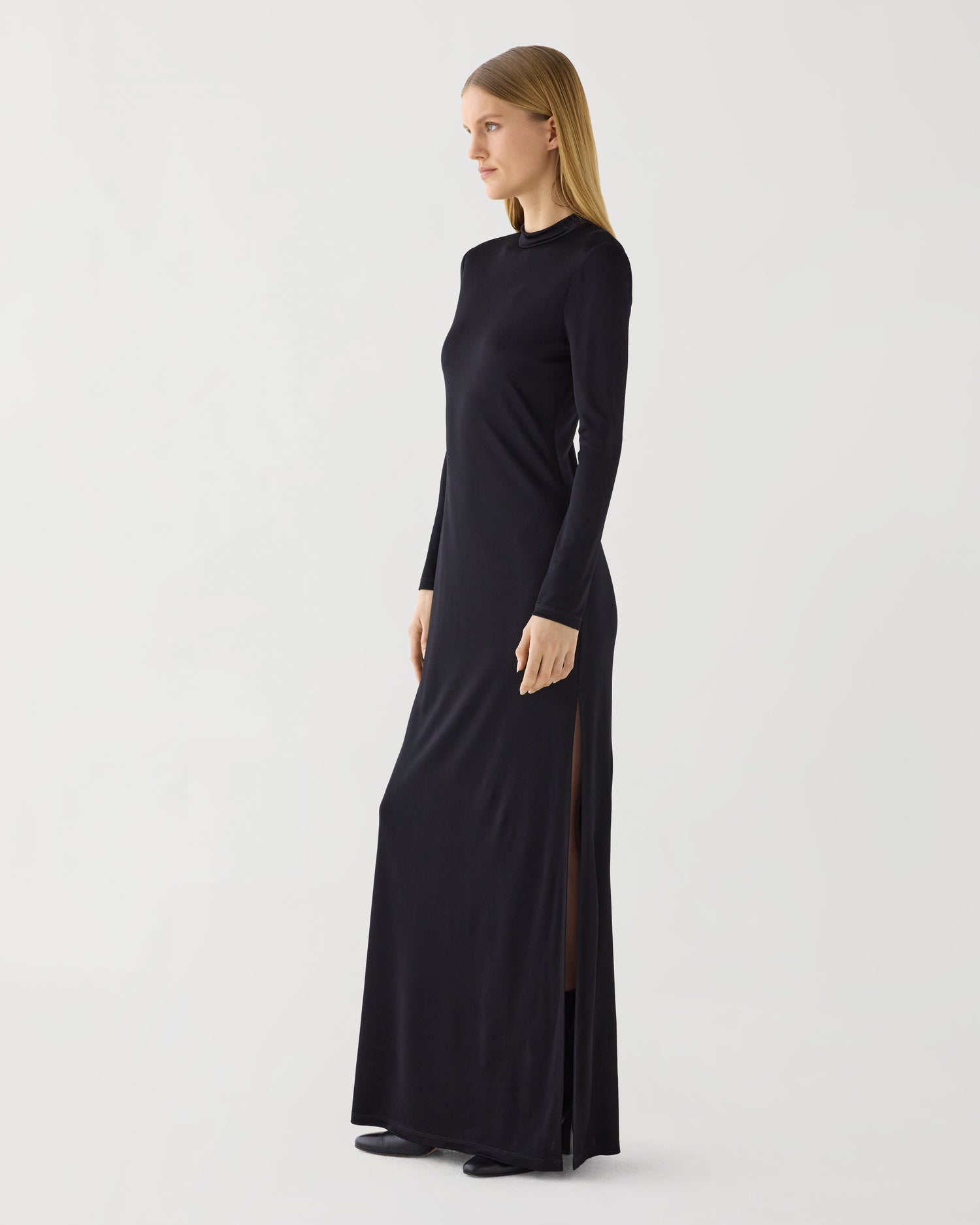 Catalina Dress in Compact Jersey,  Black