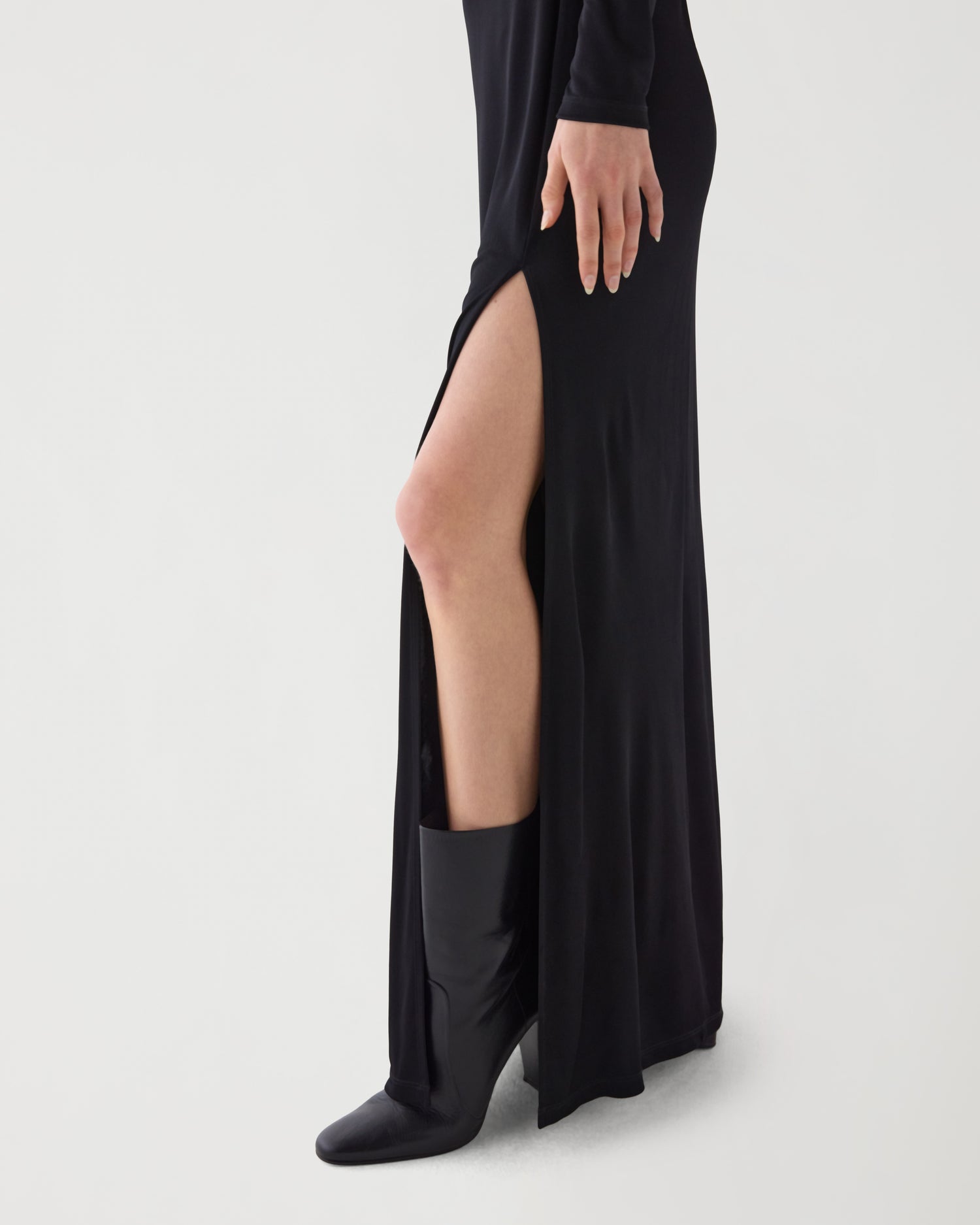 Catalina Dress in Compact Jersey,  Black