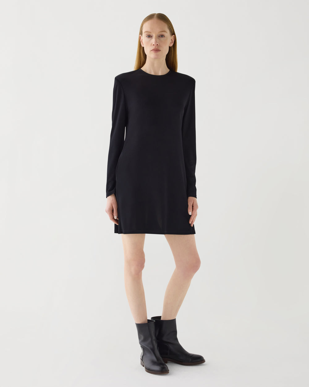 Marcie Dress in Compact Jersey,  Black