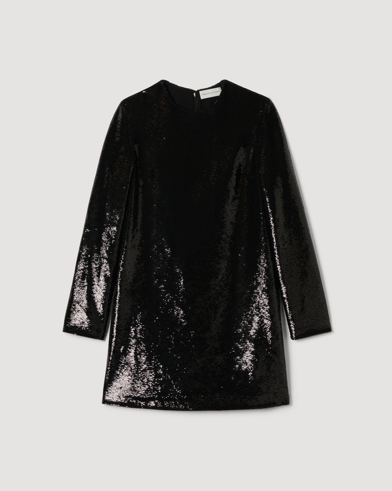 Franklin Dress in Flat Sequin,  Black