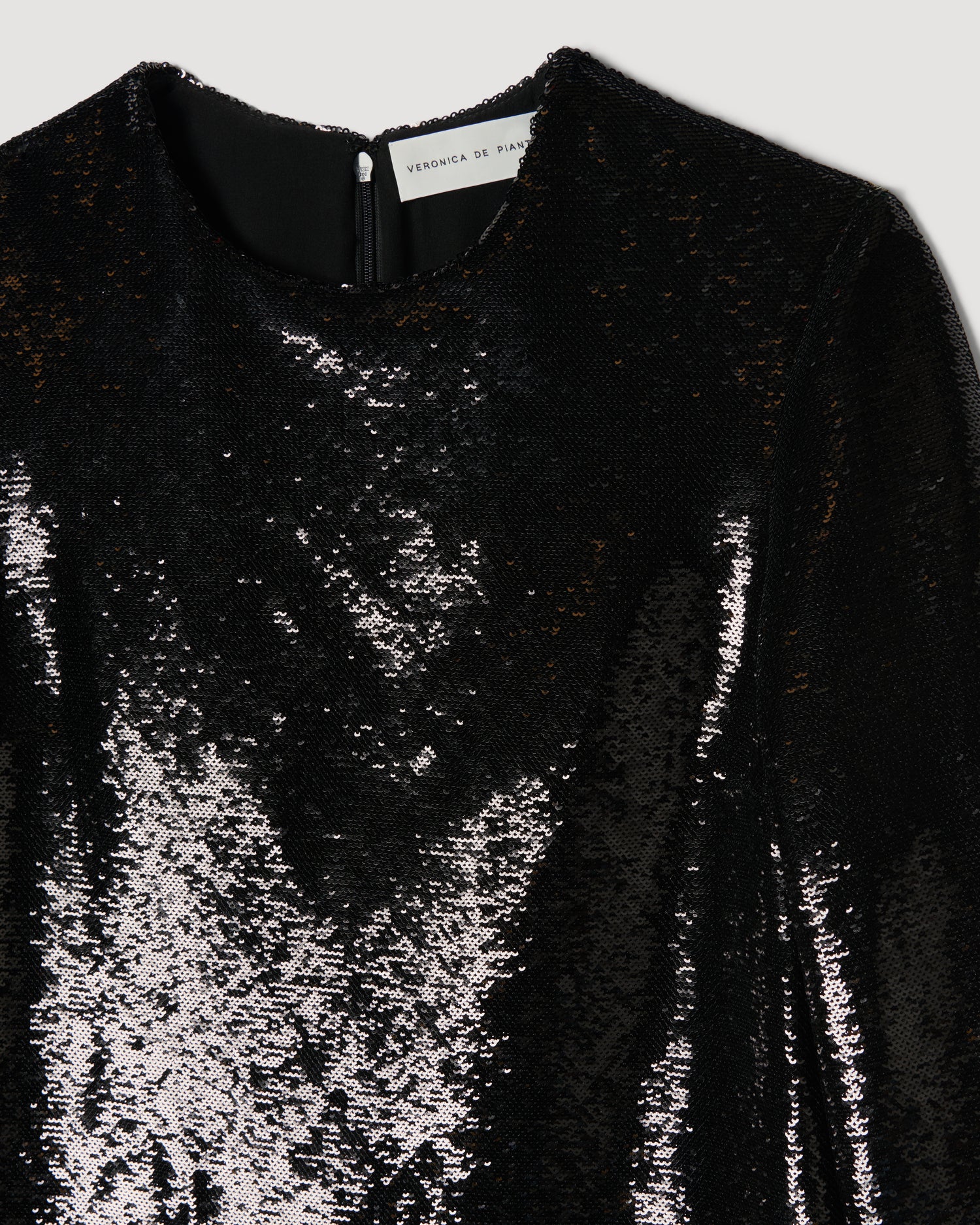 Franklin Dress in Flat Sequin,  Black