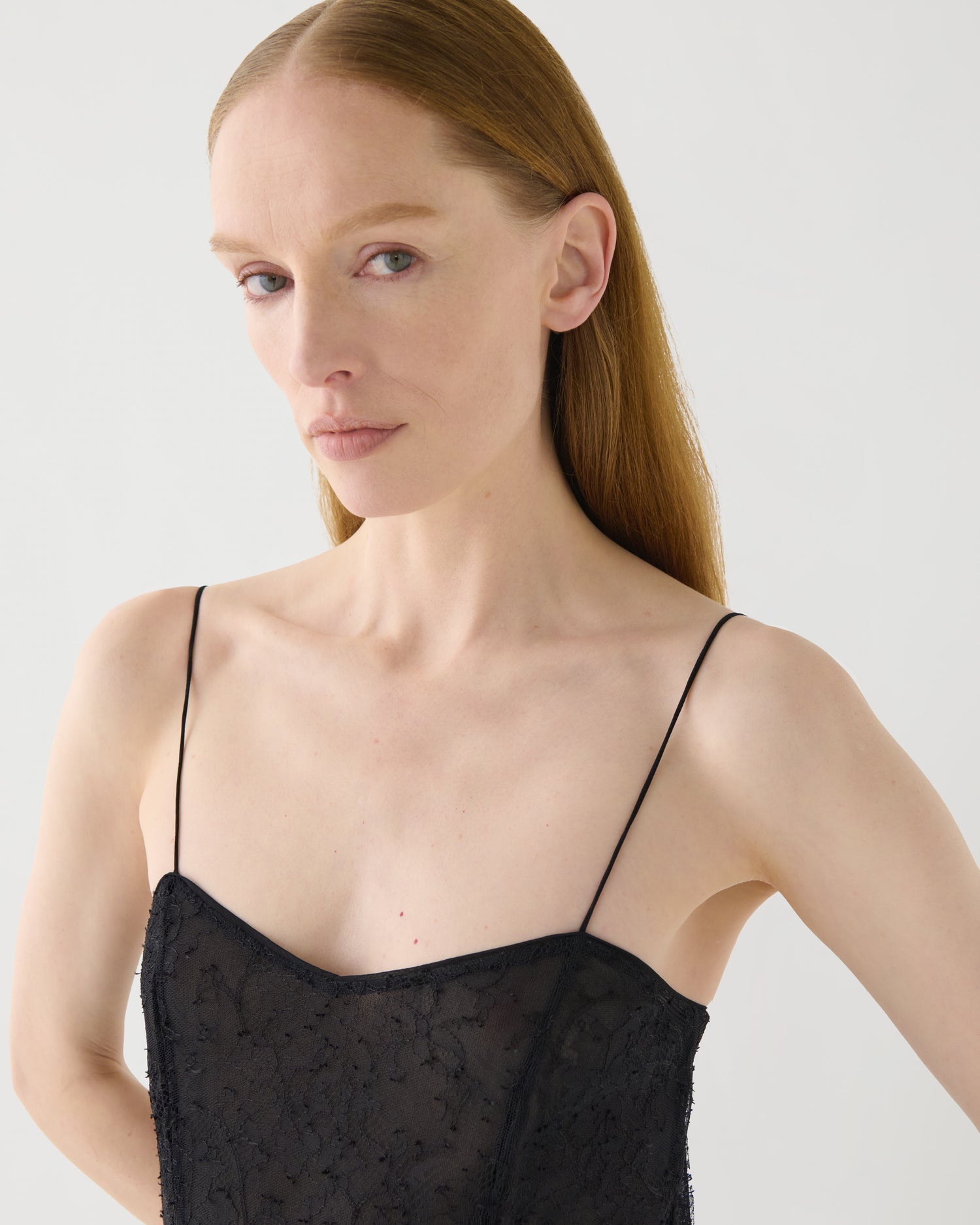 Gigi Dress in Lace, Black
