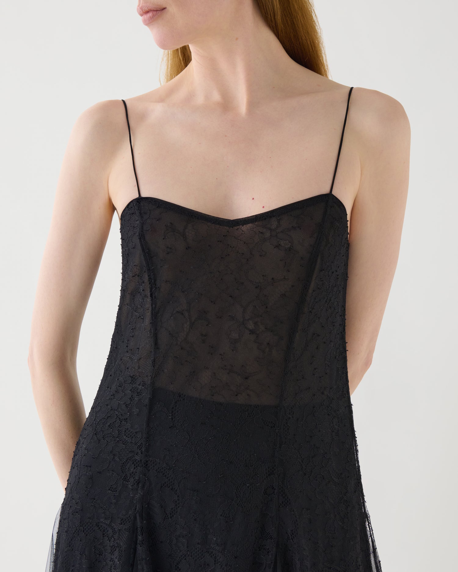 Gigi Dress in Lace, Black