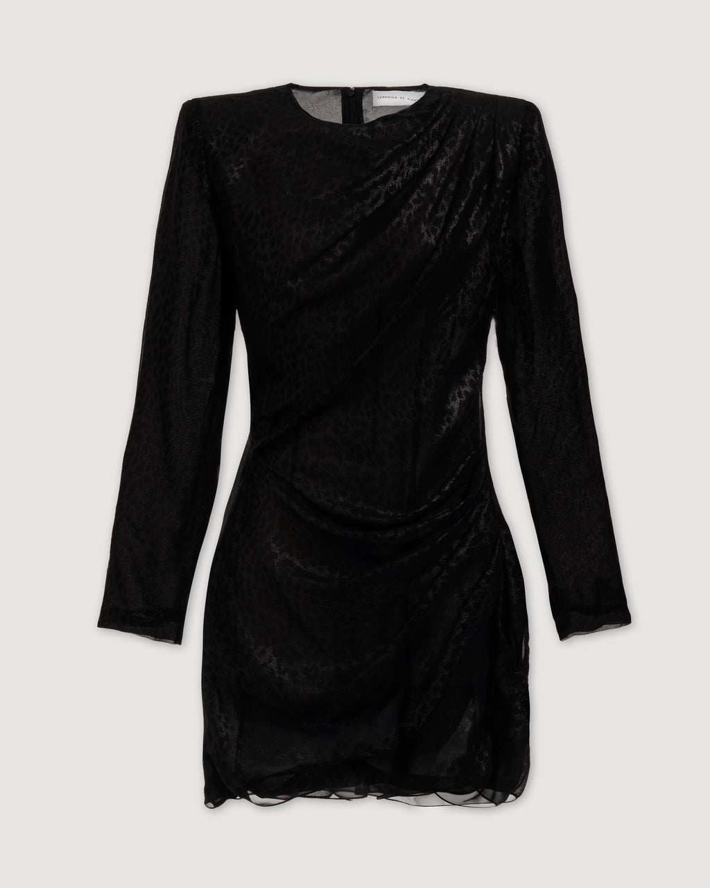 Pia Dress in Silk, Silver Leopard - Veronica De Piante