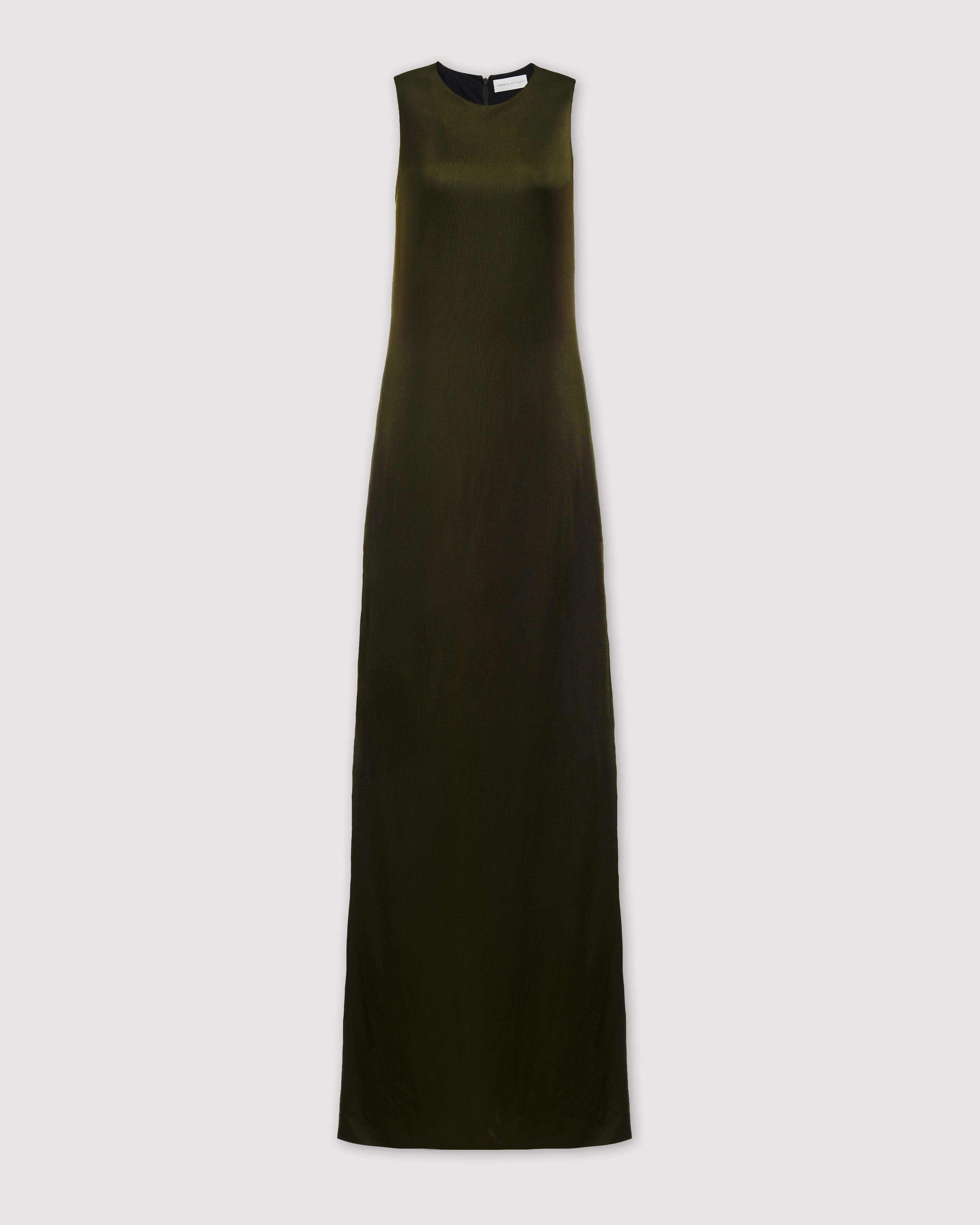 Carmen Dress in Viscose Jersey, Olive - Veronica De Piante
