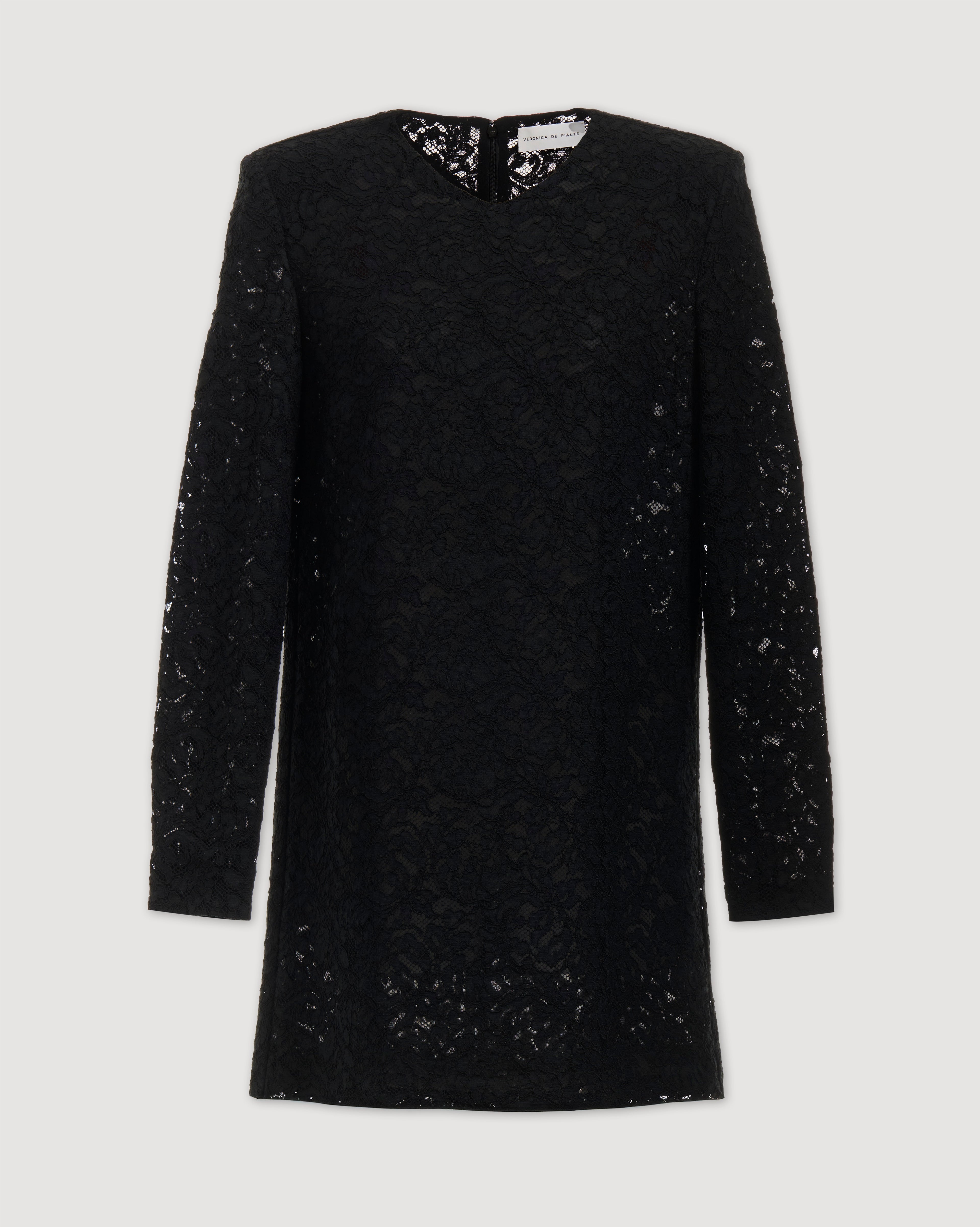 Ellie Dress in Lace, Black - Veronica De Piante
