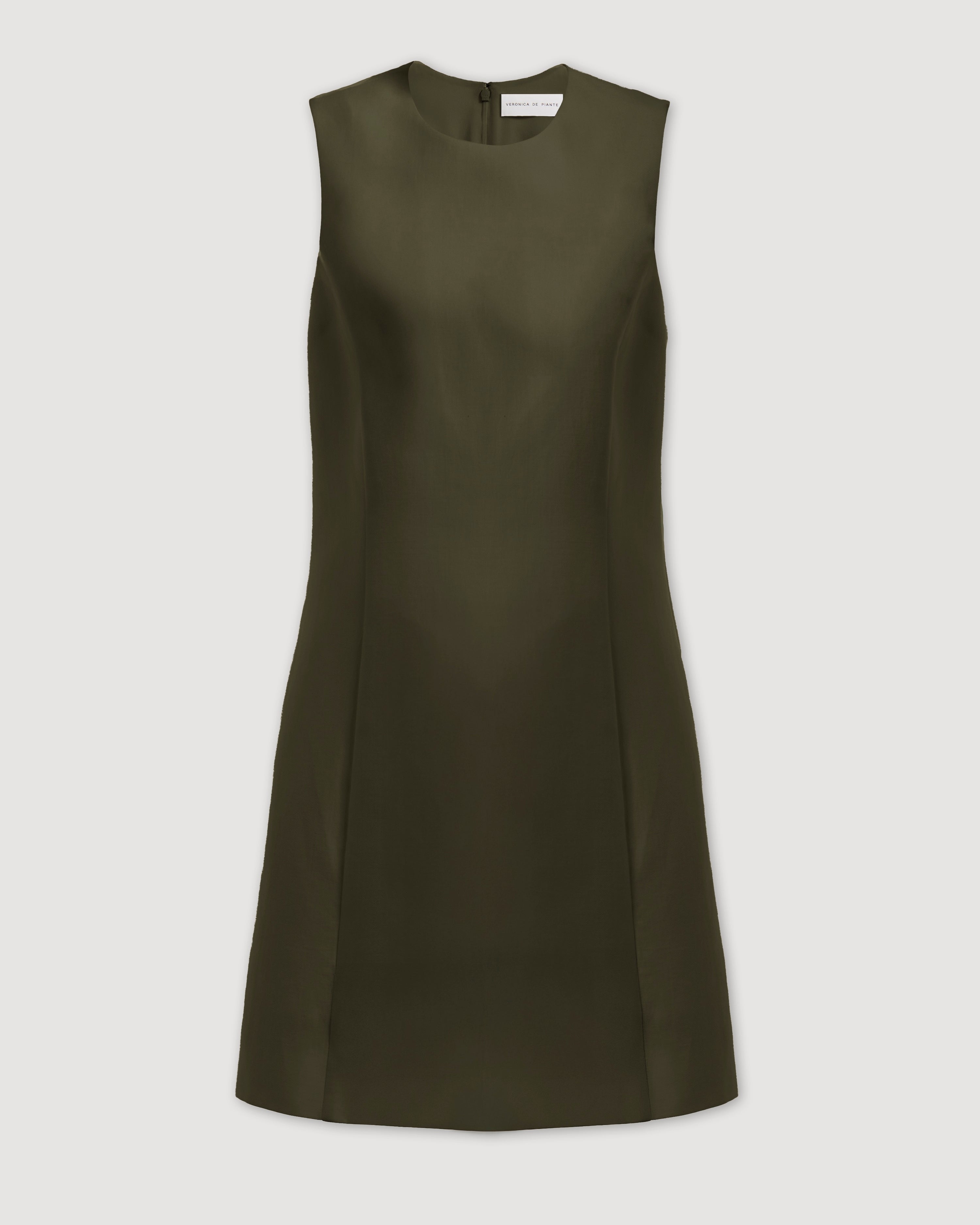 Melodie Dress in Cotton Silk, Olive - Veronica De Piante