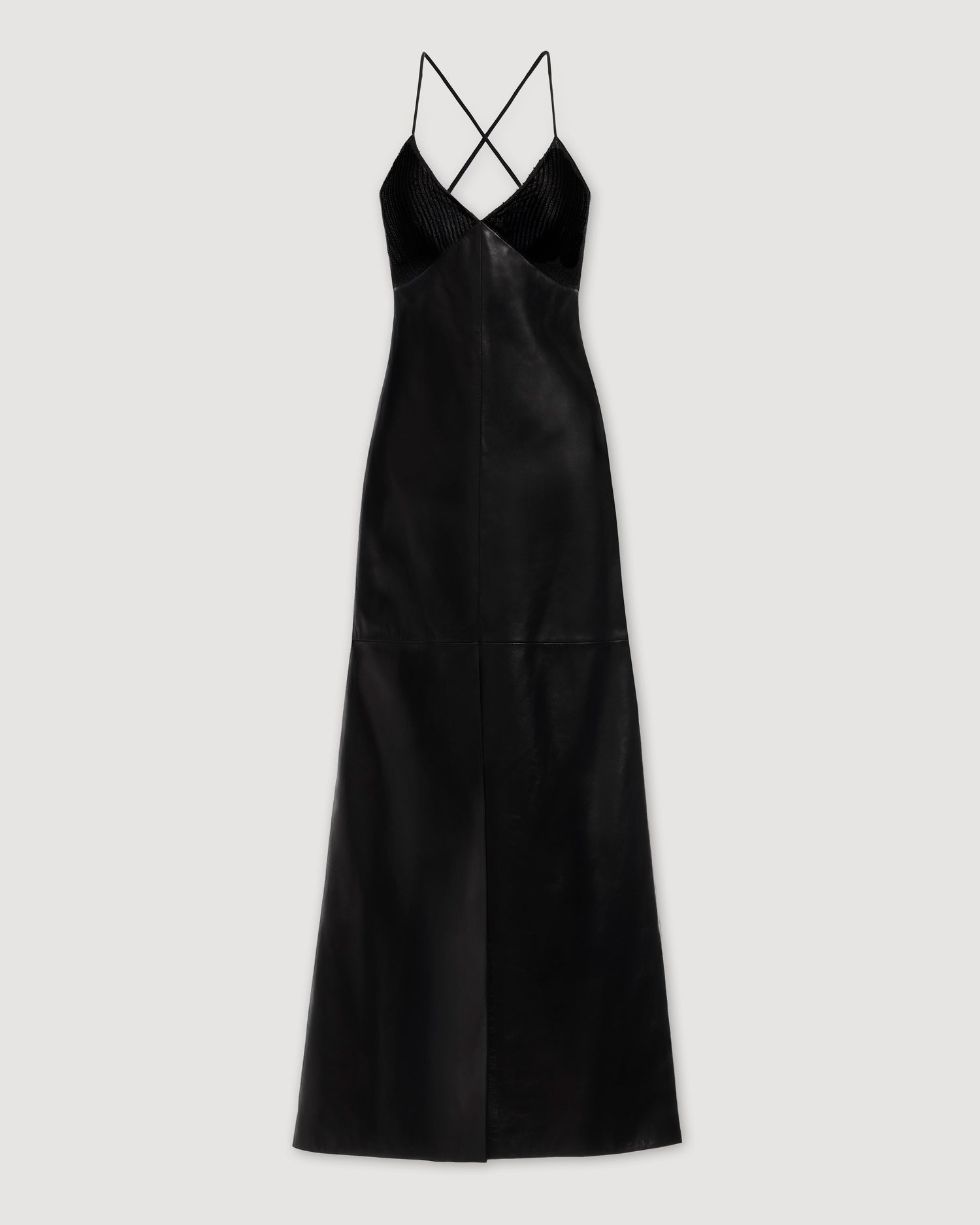 Amelia Dress in Nappa Leather, Black