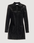 Scarlet Dress in Stretch Sequin, Black - Veronica De Piante