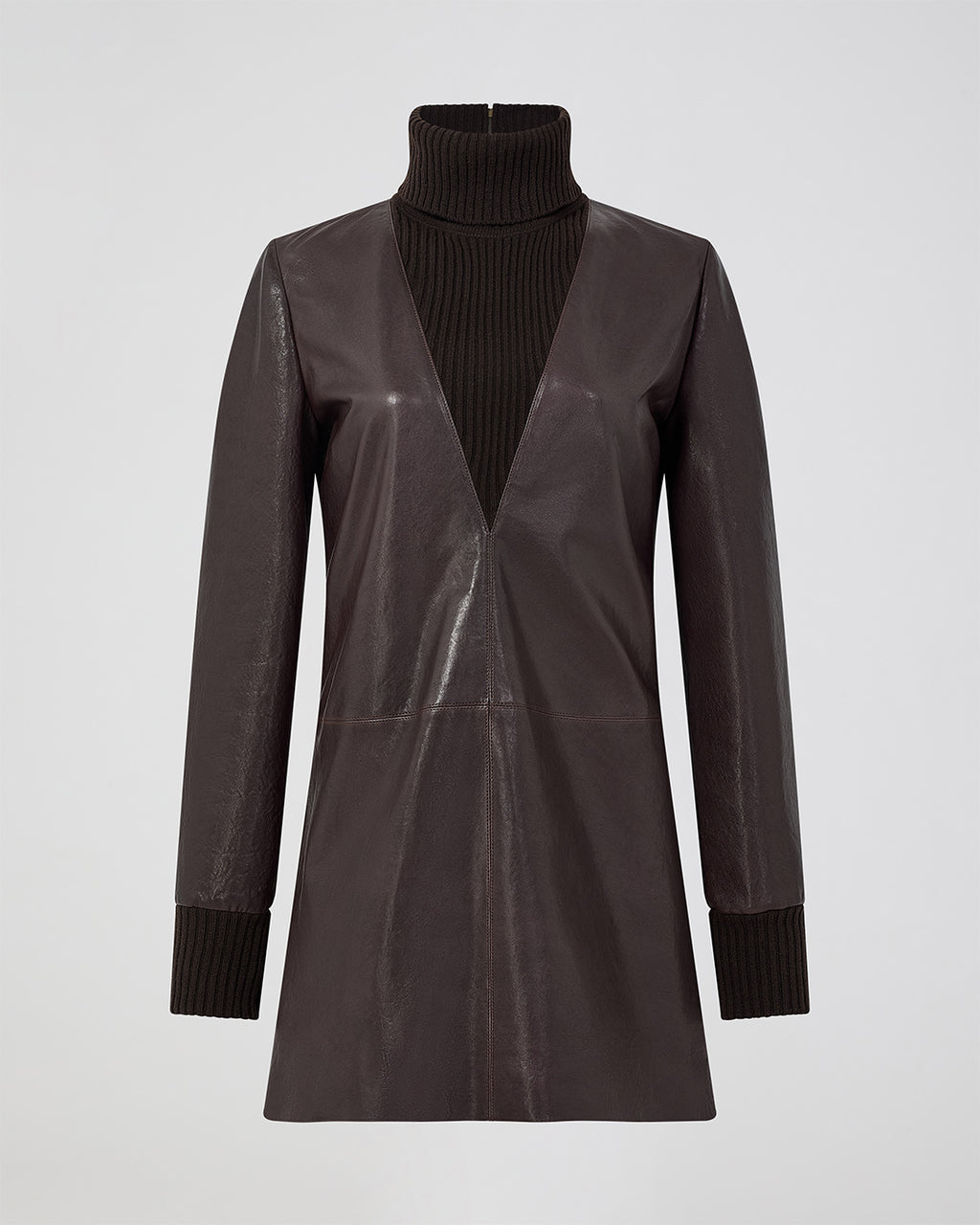 Claude Dress In Leather, Chocolate