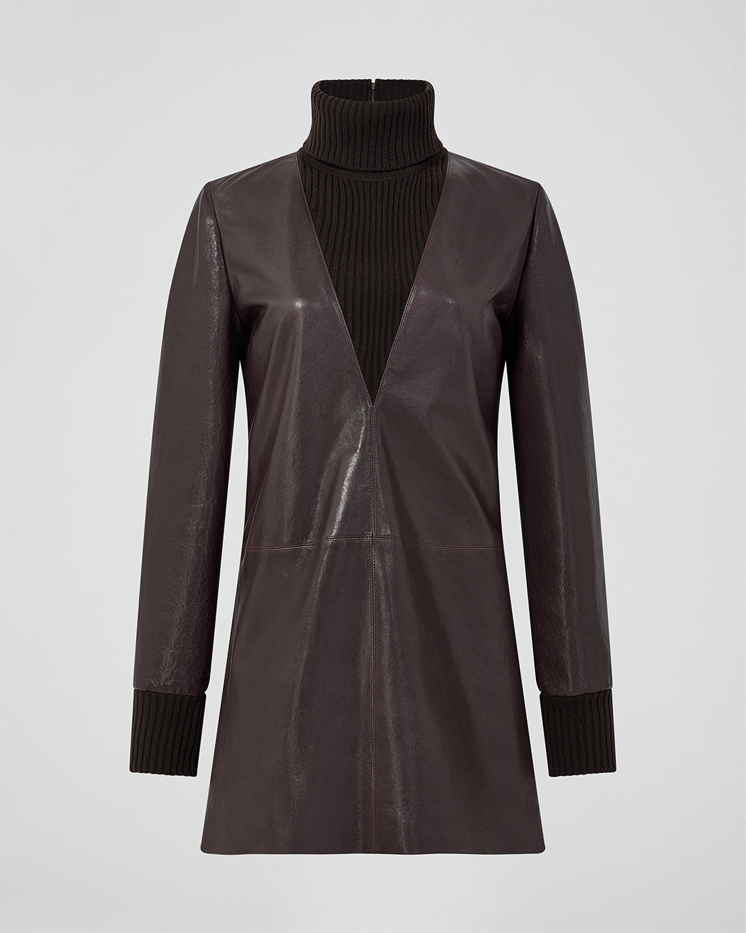 Claude Dress In Leather, Chocolate
