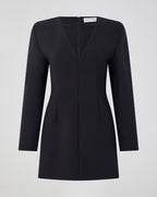 Odette Dress In Stretch Double Gabardine, Black