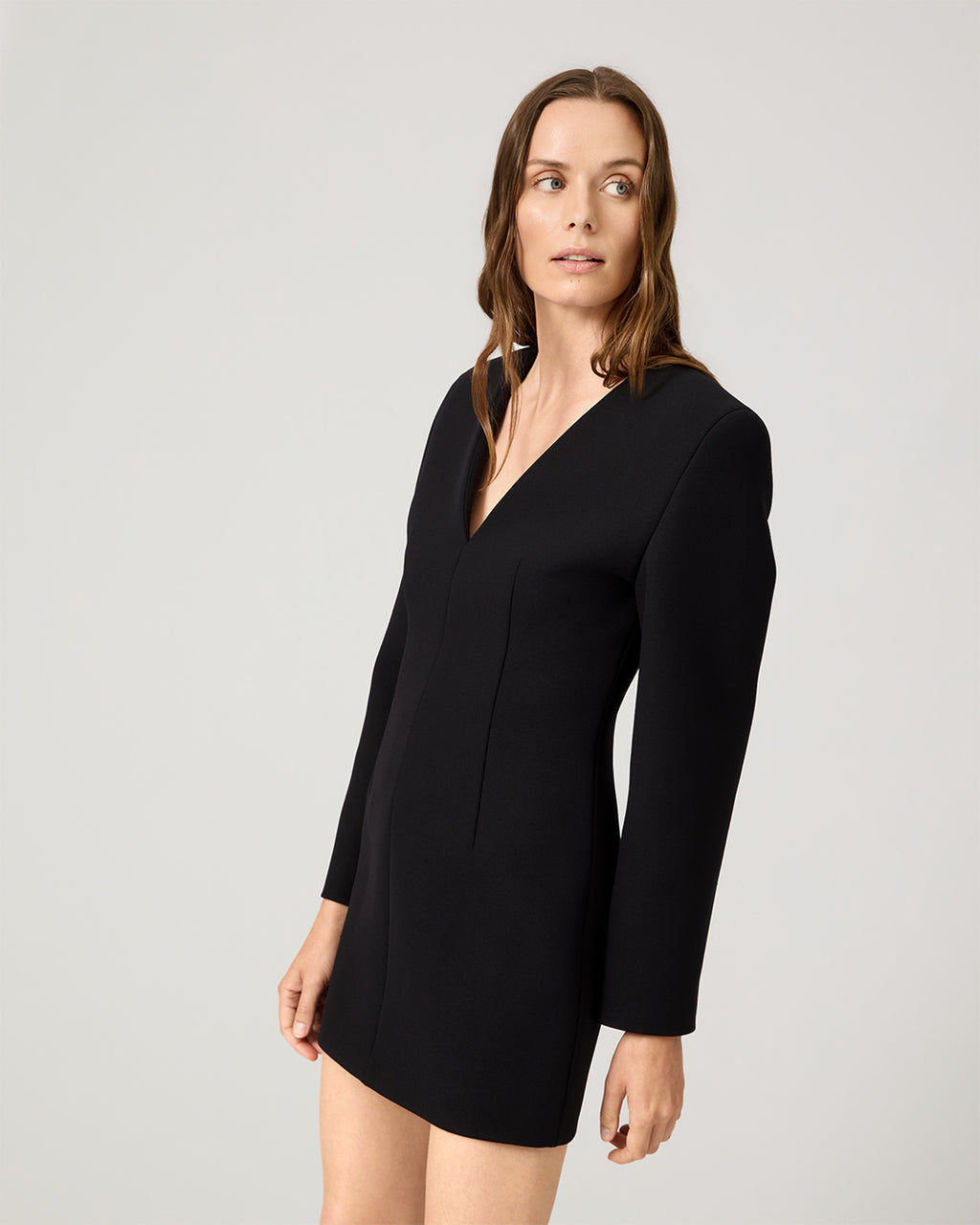 Odette Dress In Stretch Double Gabardine, Black