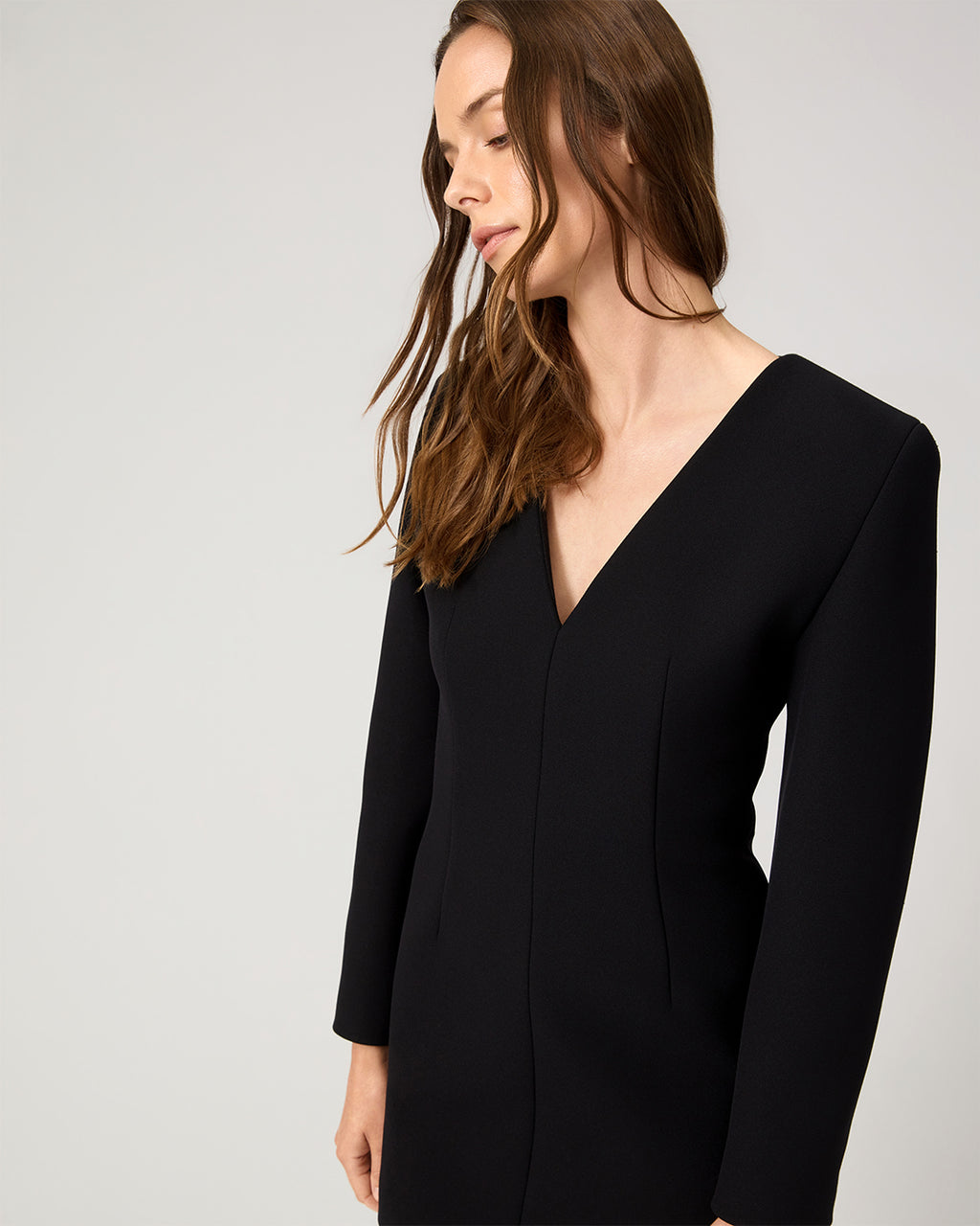 Odette Dress In Stretch Double Gabardine, Black