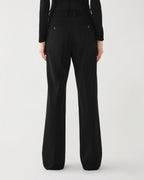 Black Taylor Trouser in stretch wool twill by Veronica De Piante, featuring a tailored fit and classic design for versatile bottoms.