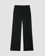 Black Taylor Trouser in stretch wool twill by Veronica De Piante, shown flat with tailored fit and sleek design.