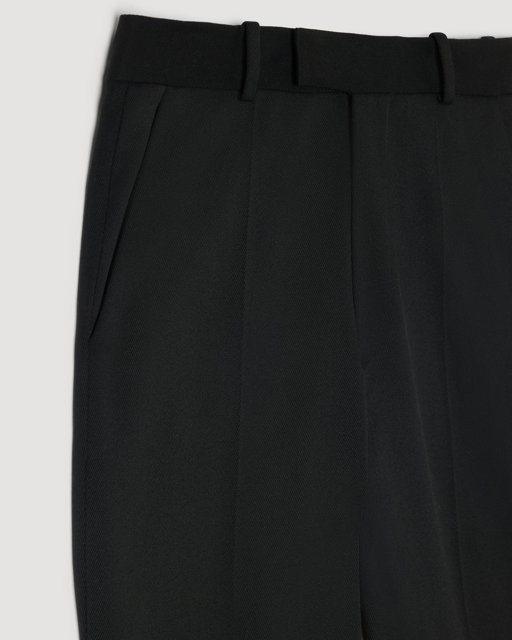Black Taylor trousers in stretch wool twill by Veronica De Piante, featuring a tailored fit and classic design.