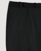 Black Taylor trousers in stretch wool twill by Veronica De Piante, featuring a tailored fit and classic design.