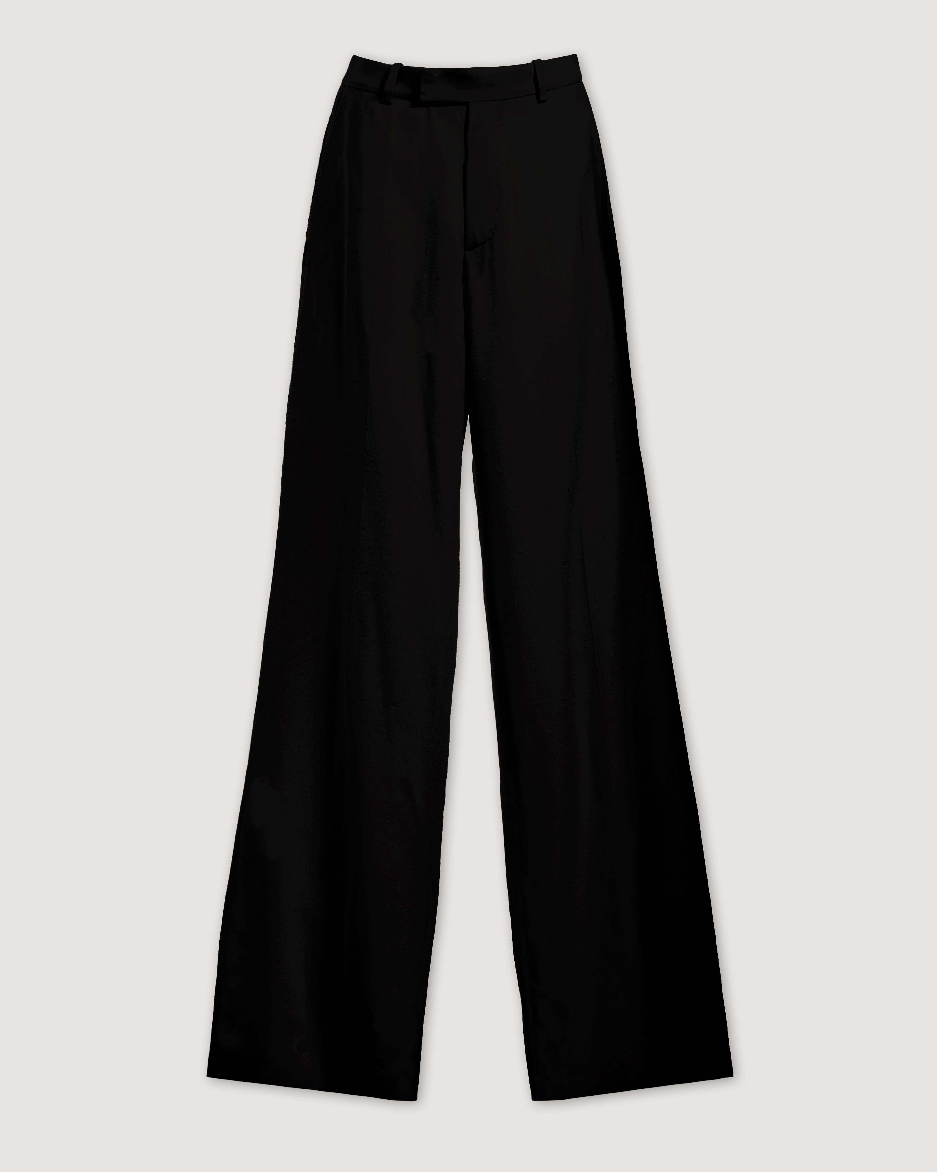 Taylor Trouser in Silk, Black - Veronica De Piante