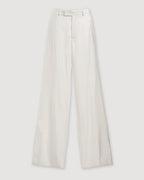 Taylor Trouser in Silk, Off-White - Veronica De Piante