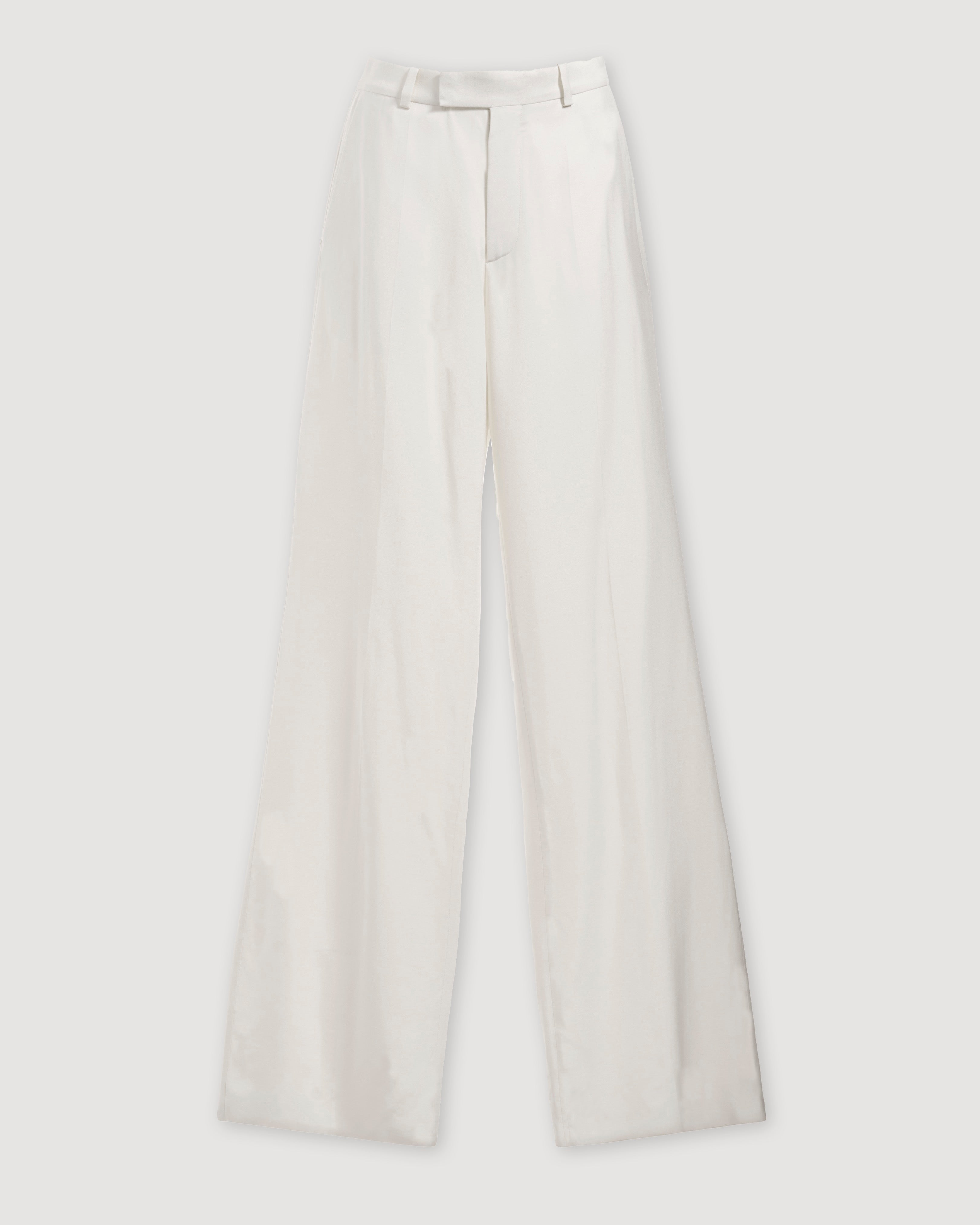 Taylor Trouser in Silk, Off-White - Veronica De Piante