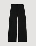 Veronica De Piante Etta Trouser in Grain de Poudre Wool, black, featuring tailored fit and classic design for stylish bottoms.