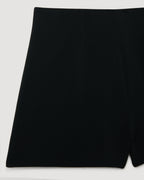 Black Luisa Shorts in stretch viscose crepe by Veronica De Piante, showcasing a sleek and comfortable design.